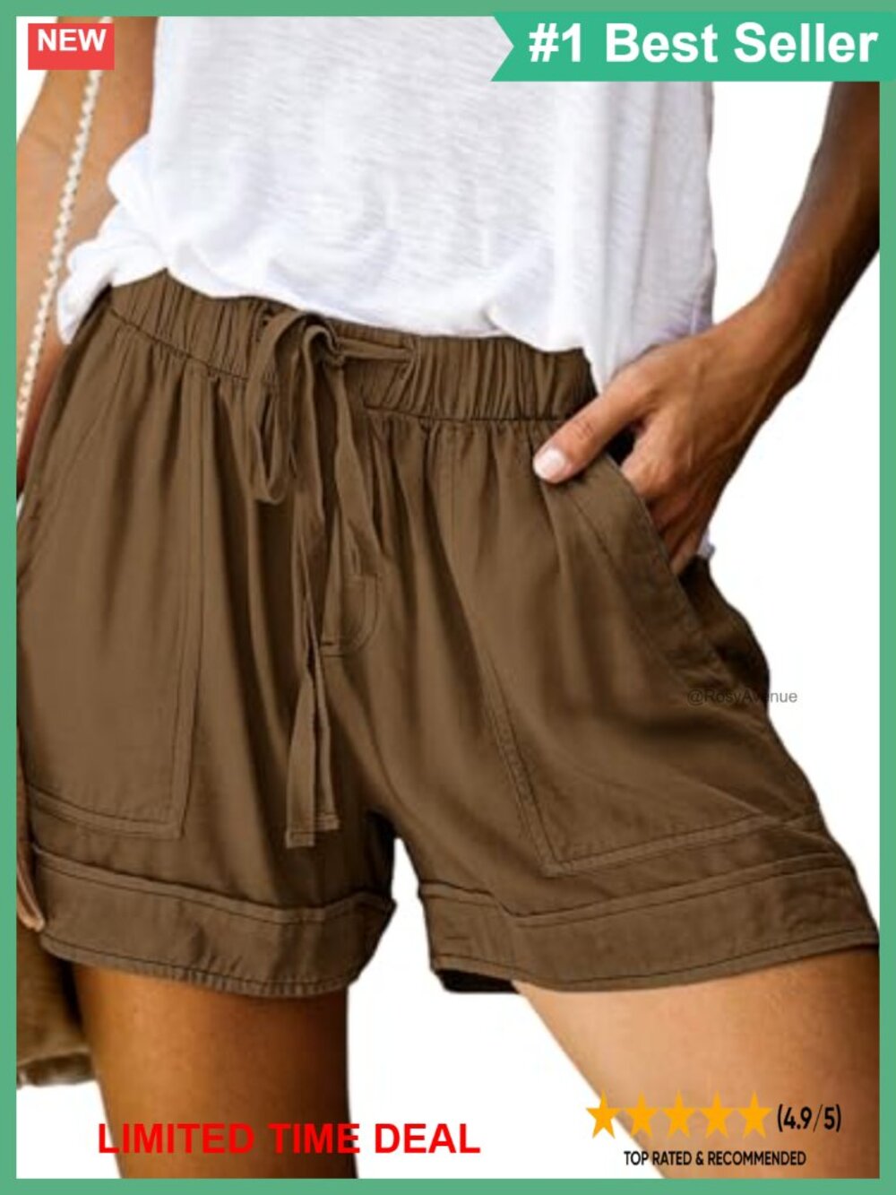 Womens Drawstring Shorts Summer Elastic Waist Casual Lightweight Pockets